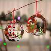 Christmas decorations Santa Claus small rattan wreath pendant children's Christmas gift garland Christmas tree pendant