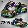1:32 720S Senna Legering Sportwagen Diecast Model Speelgoed Met Geluid Licht Terugtrekken Deuren Geopend Miniature Voertuigen Vriend'S Cadeau Voor Kinderen