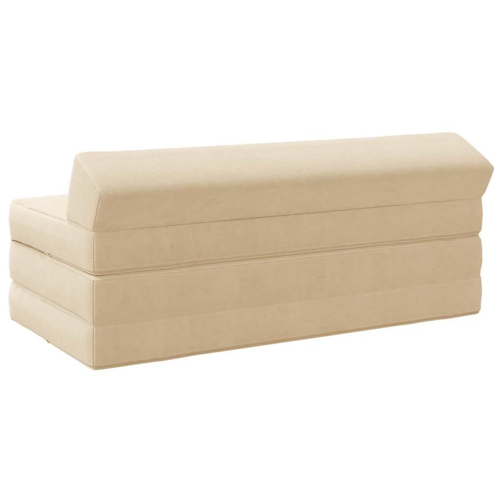 Foldable Sofa Bed Cream 120 X 60 X 49 Cm Fabric