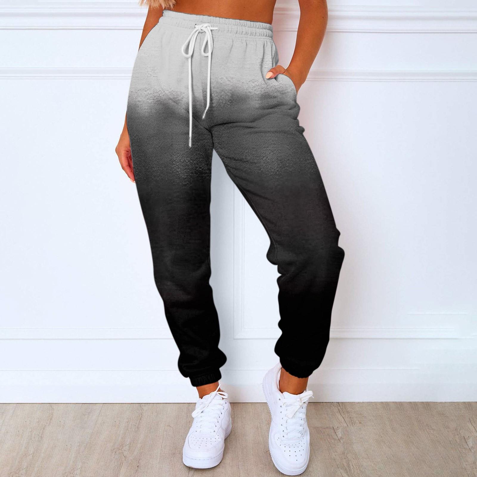 

Женские модные спортивные повседневные спортивные штаны с карманами и шнурком с принтом XL