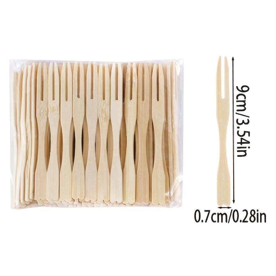 

80 шт. Бамбуковые шпажки для фруктов Одноразовые деревянные вилки Десерты Торты Фрукты Закуски Домашнее хозяйство Свадебная вечеринка Ресторан Столовая посуда