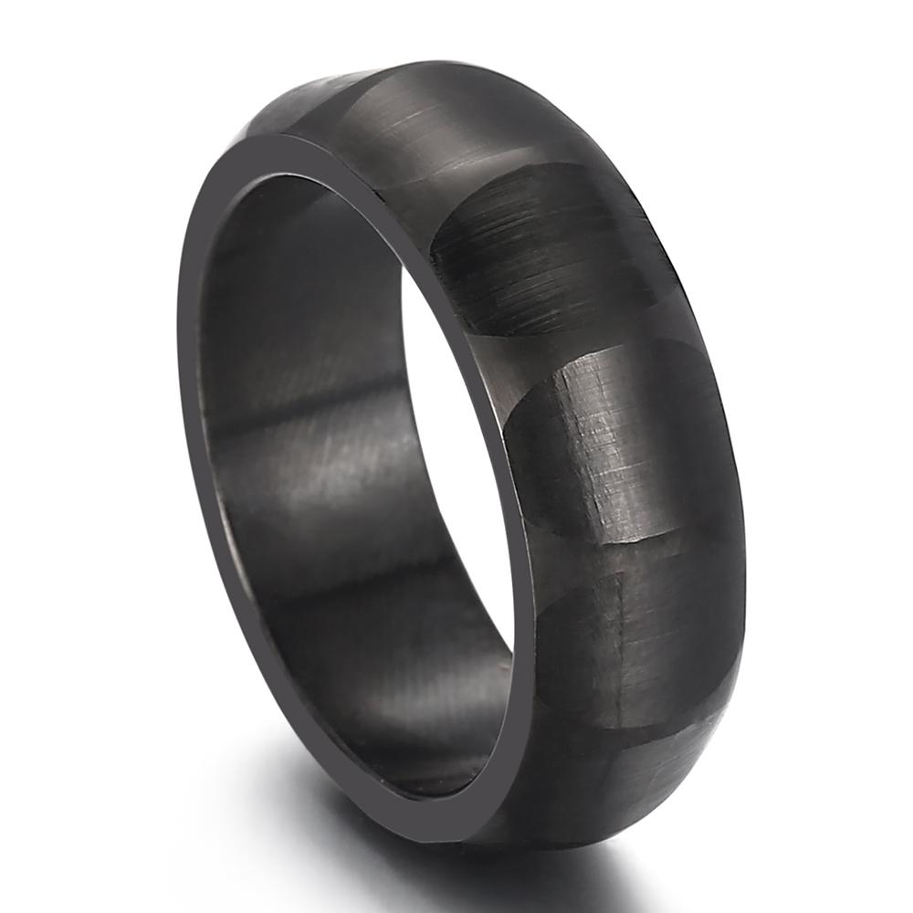 Waterproof Vacuum Plated Gold Color Stainless Steel Men's Ring 7mm Width Matte Brushed Finish with Inner Curve Design Rings Man