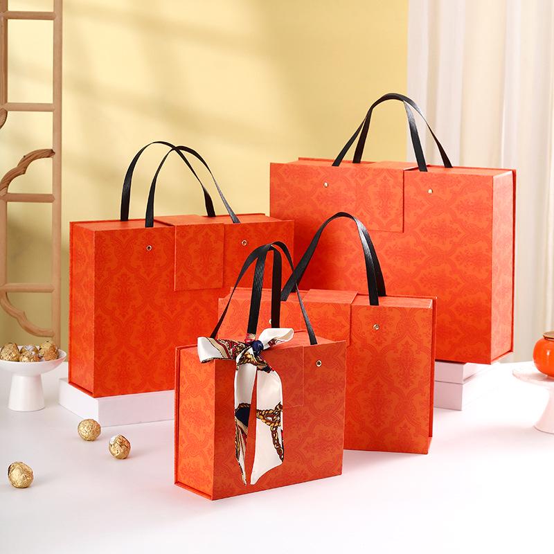 In-Stock Large Red Lid Christmas Gift Box Set with Tote Bag