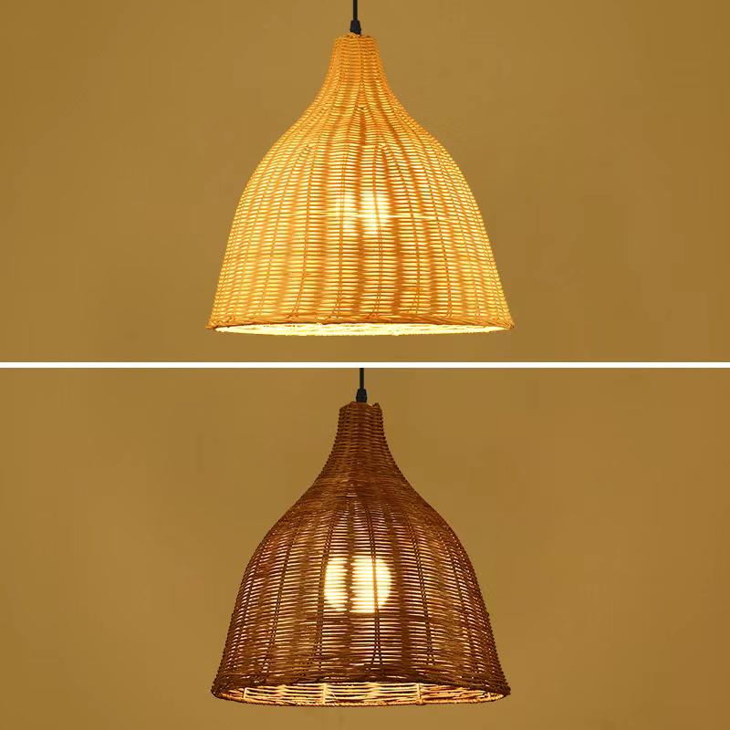 Retro Wicker Pendant Light: Rattan Straw Hat Lampshade for Dining Rooms, Guesthouses, Hotels, and Shops