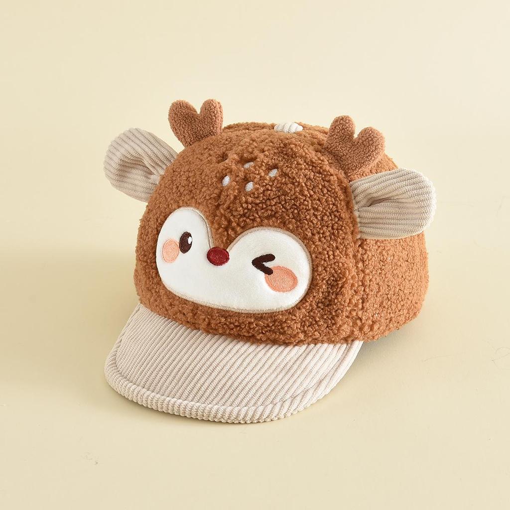 Children's 3D Cartoon Little Deer Baseball Cap - Cute, Comfortable, Versatile, and Windproof Hat.