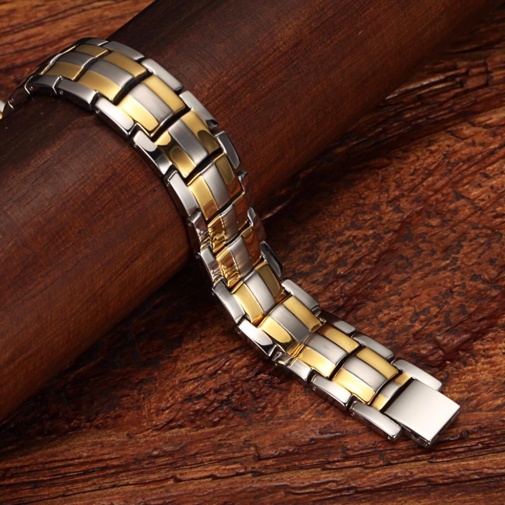 Fashion Jewelry Healing FIR Magnetic Bracelets Titanium Bio Energy Bracelet for Men Blood Pressure Accessory Wristband