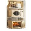 Table Top Multi-Layer Retractable Microwave Oven Thickened Storage Rack Kitchen Household Storage Oven Pot Rack Partition Rack