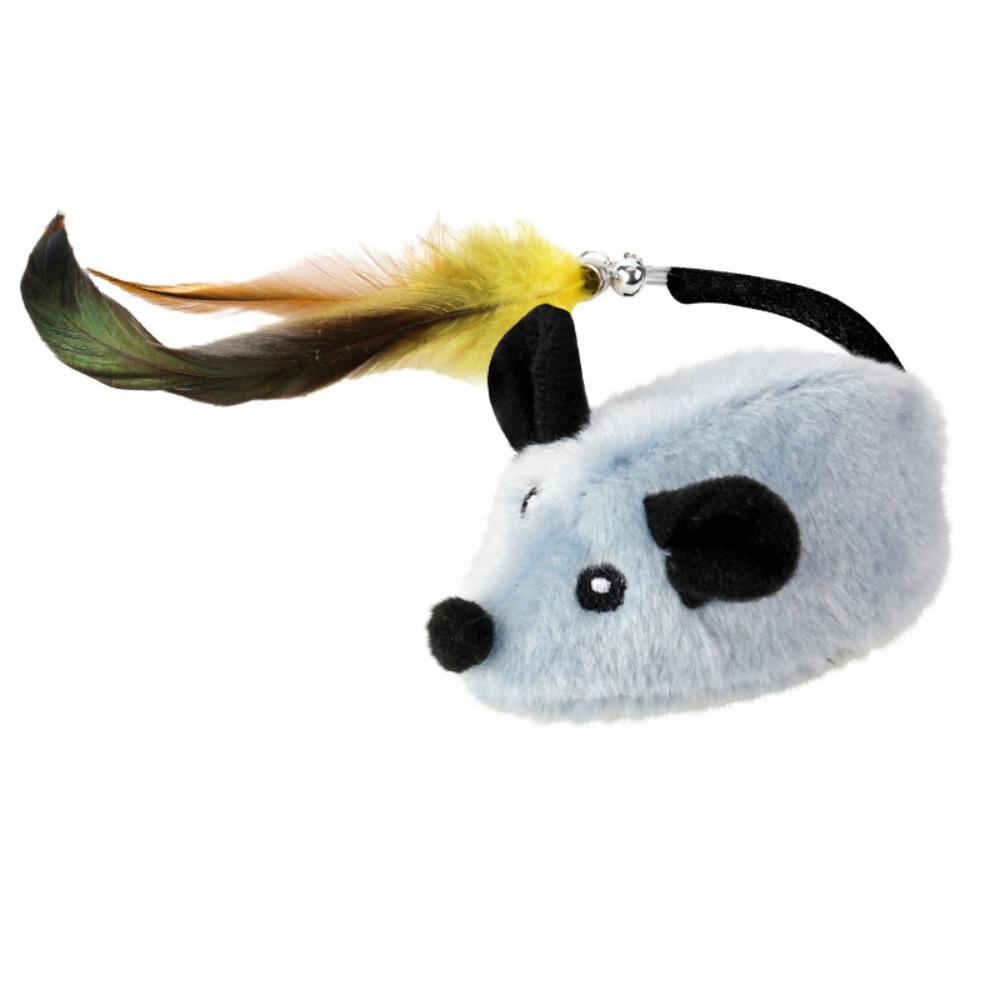 

LED Light Automatic Sensing Moving Mouse Steerable USB Rechargeable Pet Plush Toy Indoor Cats серый