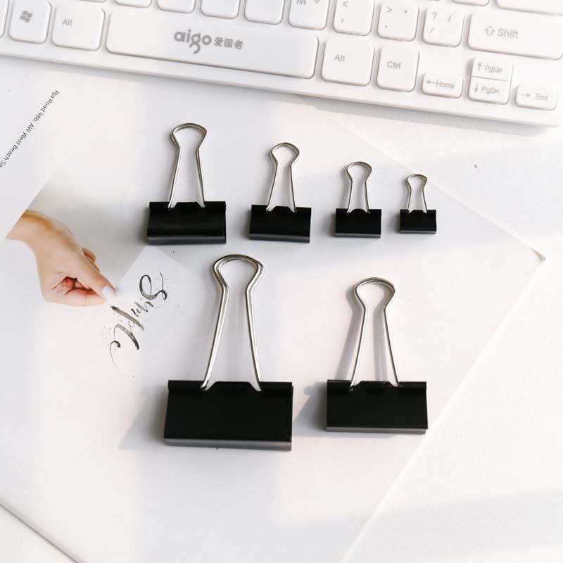 12 Pcs Binder Clips Foldback Clips 25mm/32mm/41mm/51mm Foldback Clamps Money Paper Clamps Writing Paper Clips for School