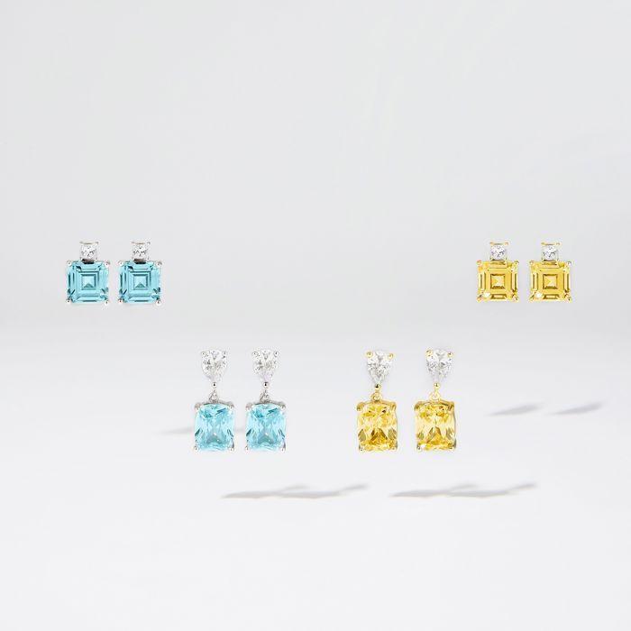 Boucles D'oreilles Luxenter En Argent 925 Avec Padparadscha Finies En or Jaune 18K - Himal