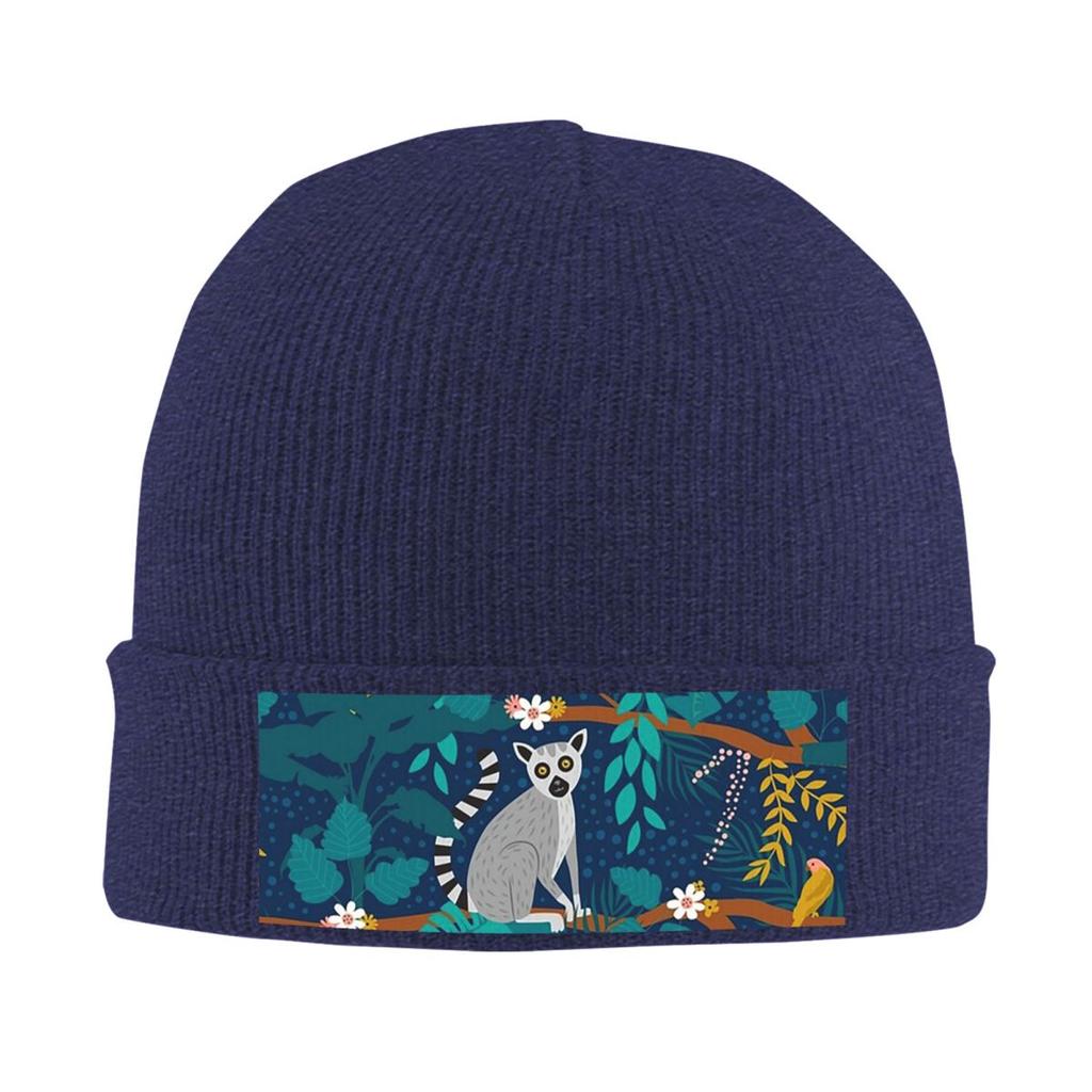Lemurs In A Blue Jungle Warm Knitted Cap Winter Knit Bonnet Hat Skullies Beanies Hip Hop Caps for Unisex
