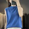 Women Tank 100% Wool Sleeveless MODERN NEW SAGA Spring Autumn T-shirt Turtleneck Knit Wool Top Soft Basic Vest Female