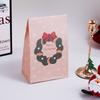 10pcs Reclosable Christmas Cookie Bag Kraft Paper Gift Favor Bags Candy Packag Bag  New Year Decor