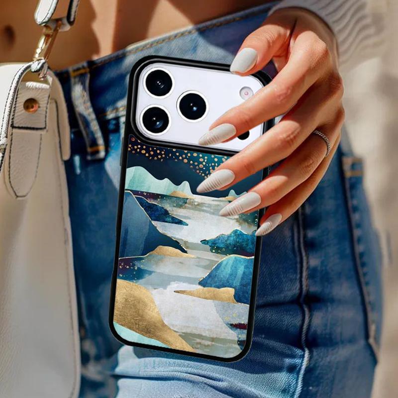 Star Lake Mountain soft Phone Case For iPhone 17 Air 14 15 13 12 Max Cover For Apple 16e 11 Pro Max Plus Coque