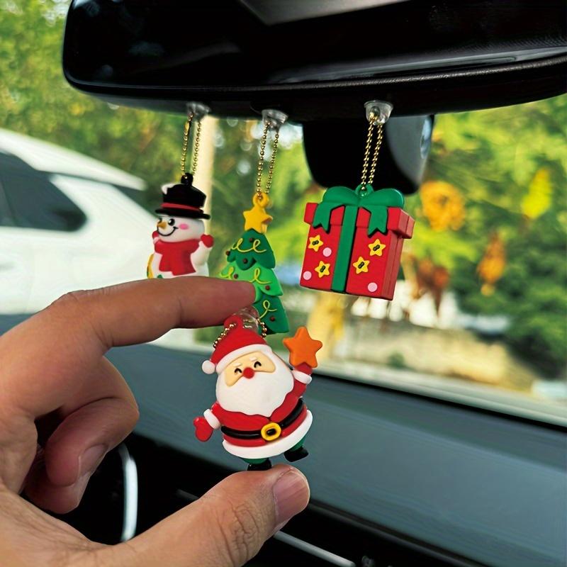 Adorable Santa Claus Car Ornament Set PVC Christmas Decorations for Vehicle Interior Perfect Holiday Gift Christmas Car Decorations