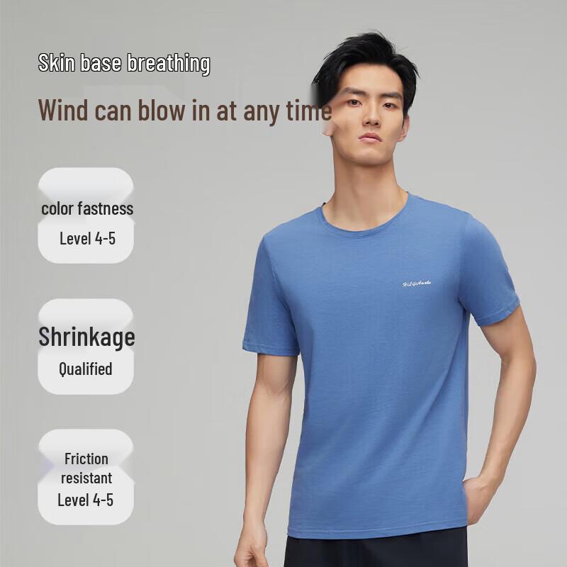 Men's Round Neck 100% Cotton Short Sleeve Undershirt 2-Pack