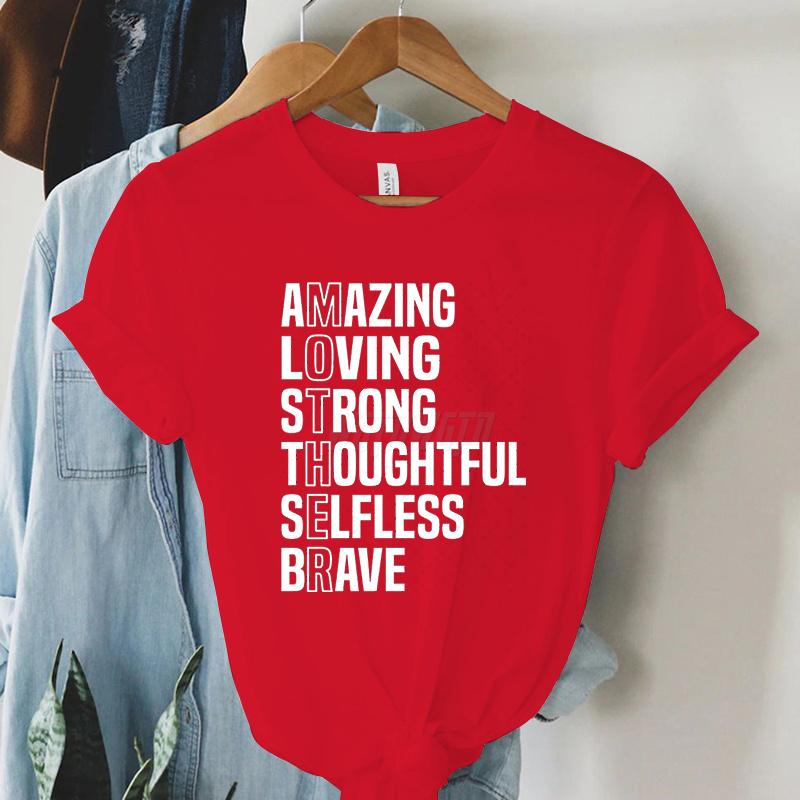 Mother Inspirational Quote Graphic T Shirts Gift for Mom Short Sleeve Tee Mom Life Tee Shirt Letter Print Mothers Day Tshirts