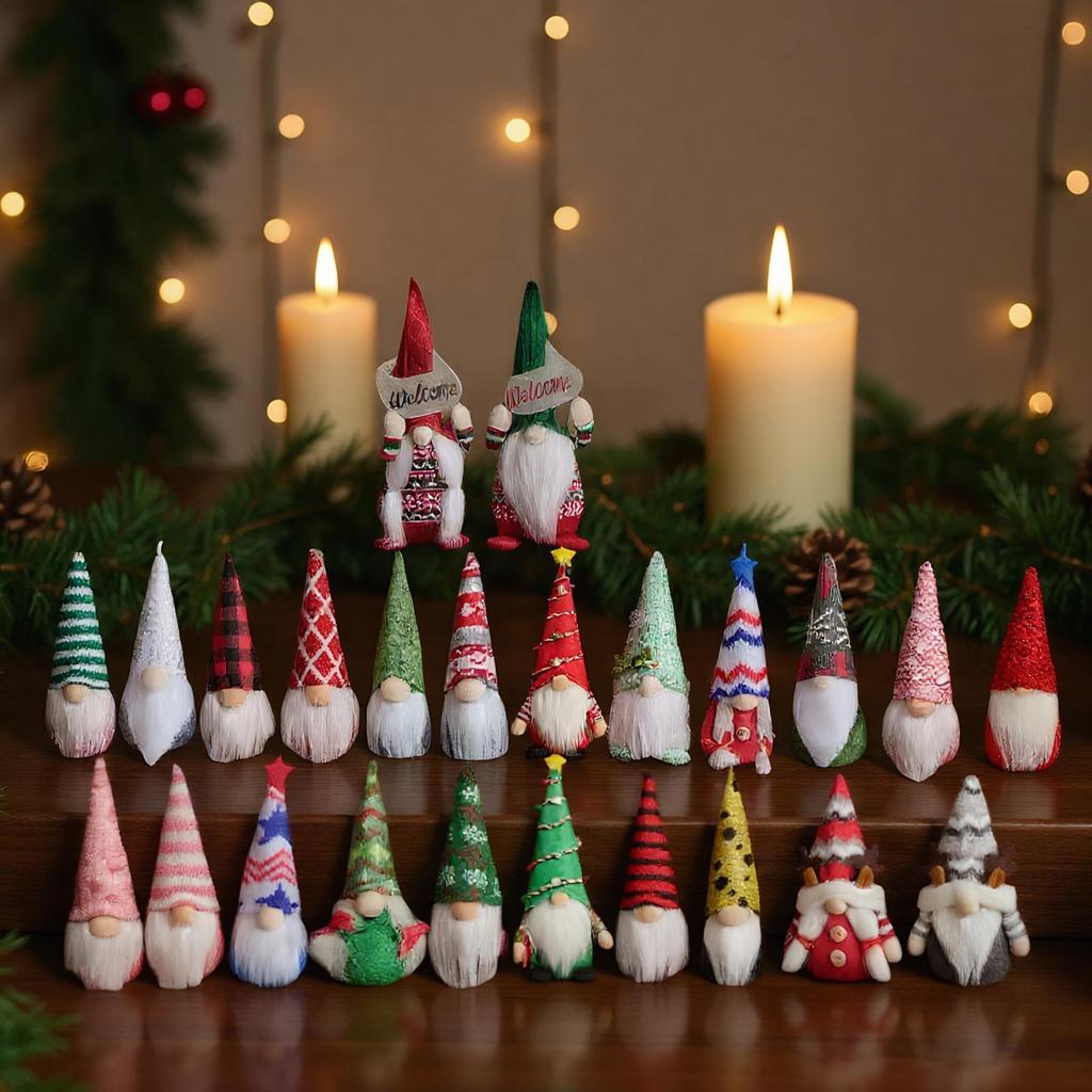 2025 Christmas Dwarf Advent Calendar 24 Days Christmas Dwarf Advent Countdown Calendar Gnome Doll Collection Toy Doll Gifts