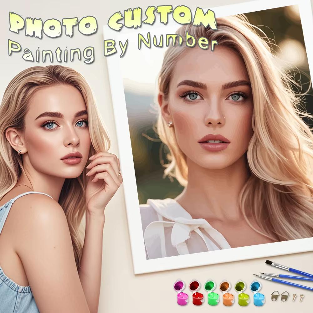 Benutzerdefiniertes Foto DIY Malen nach Zahlen Personalisiertes Porträtbild Digitale Ölmalerei Zeichnung auf Leinwand Heimdekor Einzigartiges Geschenk