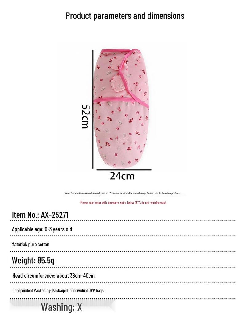 Newborn Pure Cotton Cartoon Swaddle & Sleeping Bag, Class A