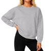 Women's Loose Comfortable Casual And Fashionable Round Neck Threaded Sleeves Solid Color Long Sleeved Sweatshirt