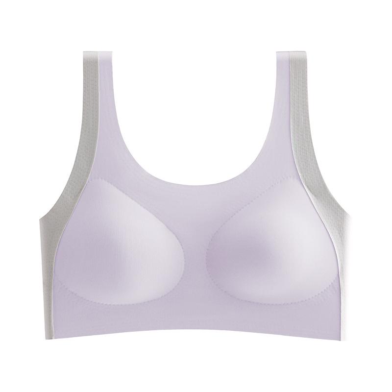 

Adolescent Girls Shockproof Anti-Hunchback Bra - Fixed Cup Sports Vest for Junior High and High School Students. 2XL [Recommended 105-125 Jin] фіолетовий