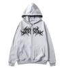 Autumn Winter Keep Warm Long Sleeves Sweatshirt Y2K Zip-Up Hoodie Men Clothes with Graphic Prints Hip Hop Style Gothic