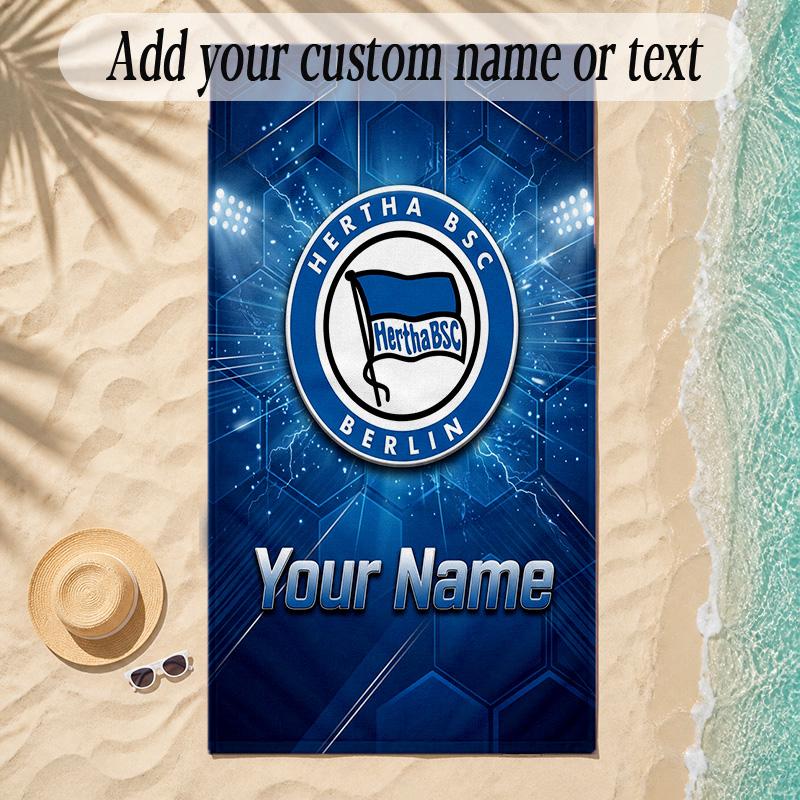 Beach Towelhertha Bsc Custom Name Text Personalized Soft Towel for Beach Pool Indoor Home Decor Gift