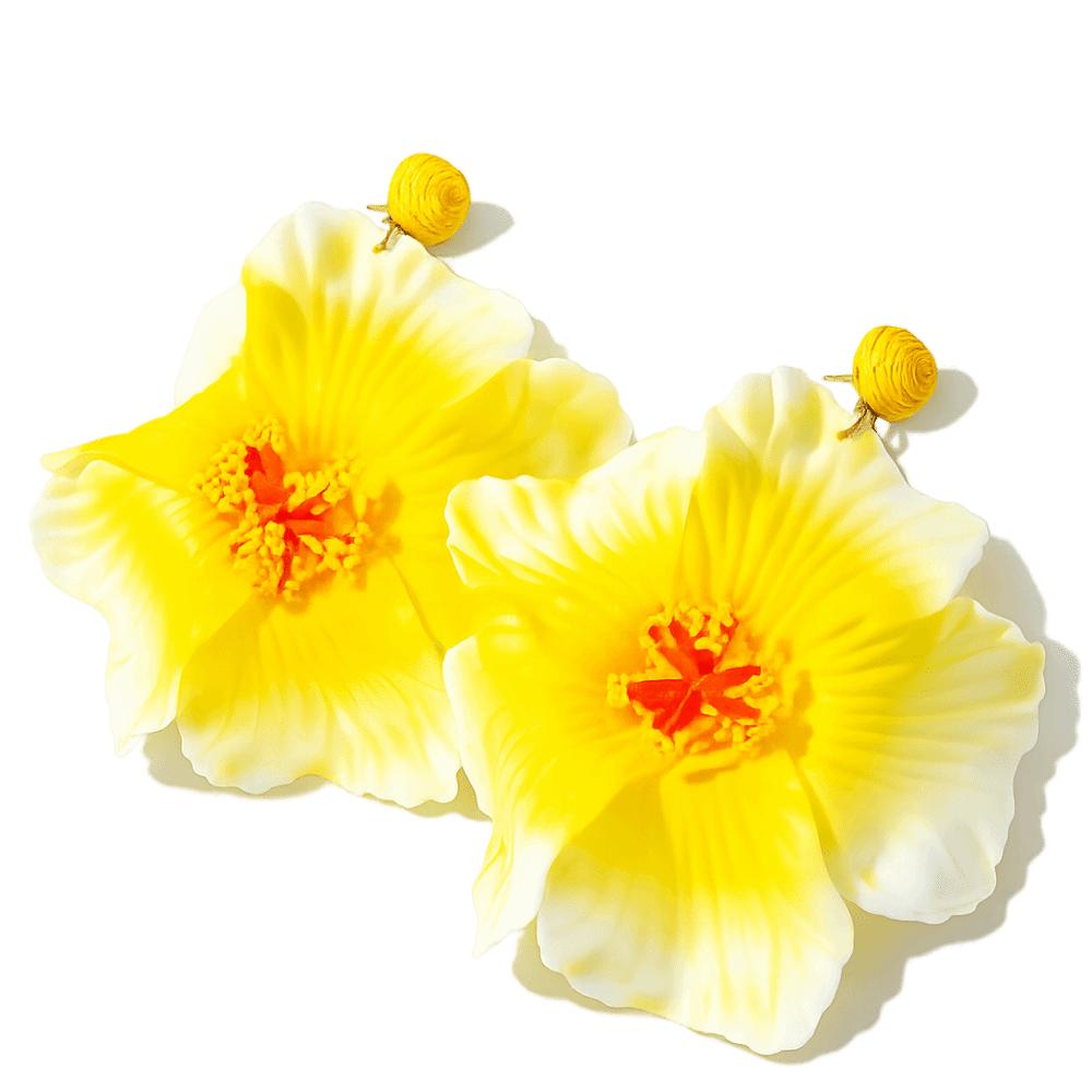 Sweet Fabric Flower Earrings Colorful Beach Drop Earrings Beautiful Floral Pendant Earrings  Women