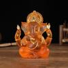 Resin Crafts Ganesha Statue Carving Sitting Buddha Figurine Elephant Trunk Sculpture  Home Decor