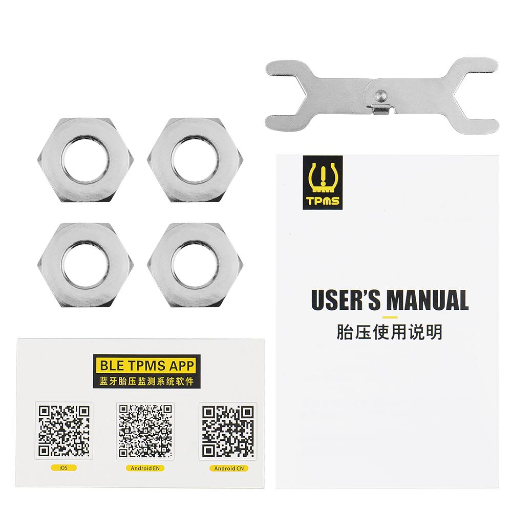 Bil Dæktrykssensor Android IOS BLE TPMS Ekstern Alarm Dæktrykssensorer Bluetooth-kompatibel 4.0 5.0