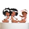 Cute 33cm Black Skin Reborn Girl Dolls with Afro Hair Full Silicone Body Lifelike Newborn Doll Open Eyes Alive Bebe Reborn Doll Children Holiday Gifts