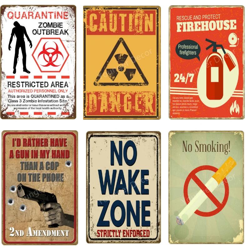 No Parking Metal Signs Tin Poster Caution Danger No Smoking Wall Art Painting Advertising Board Vintage Home Decor YI-212