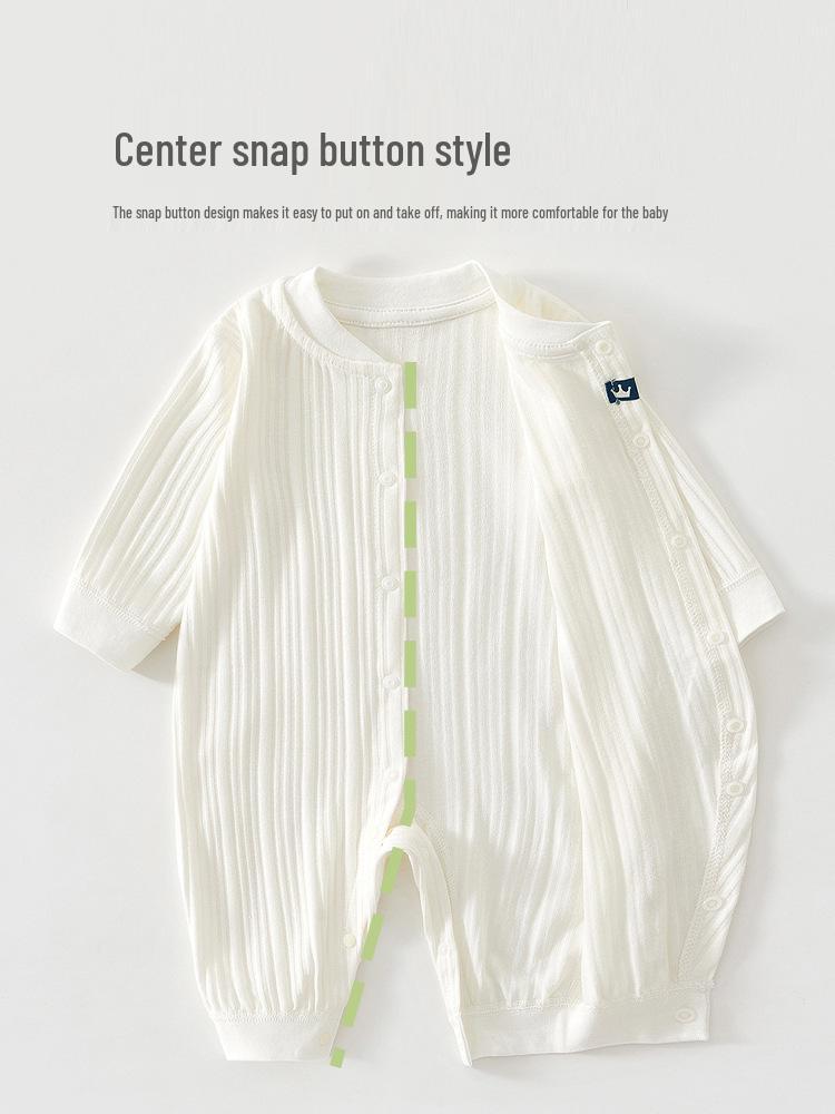 Tagless Pure Cotton Long Sleeve Baby Bodysuit - All Seasons Infant Jumpsuit & Crawling Pajamas