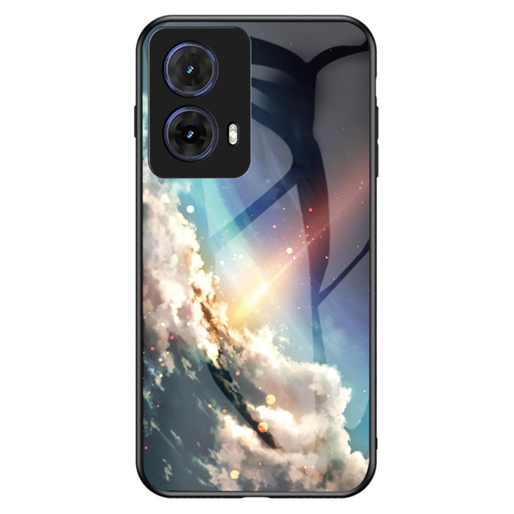 For Motorola Moto G85 5G/S50 Neo 5G Case Starry Sky Pattern Tempered Glass Phone Cover