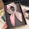 Spring Small Silk Scarf Korean Version Imitation Silk Scarf Women'S Retro Decorative Square Scarf Small Scarf Tied Bag Ribbon