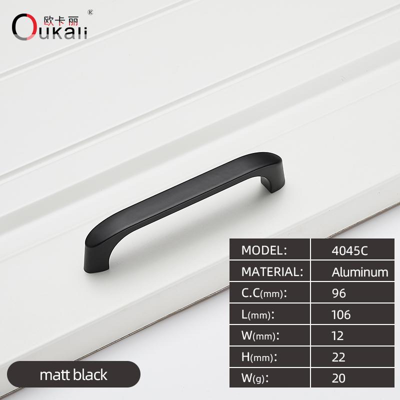 128mm Home Hotel Italian Aluminium Alloy Black Color Furniture Handles Drawer Kitchen Cabinet Bookcase Hardware Cabinet Pulls