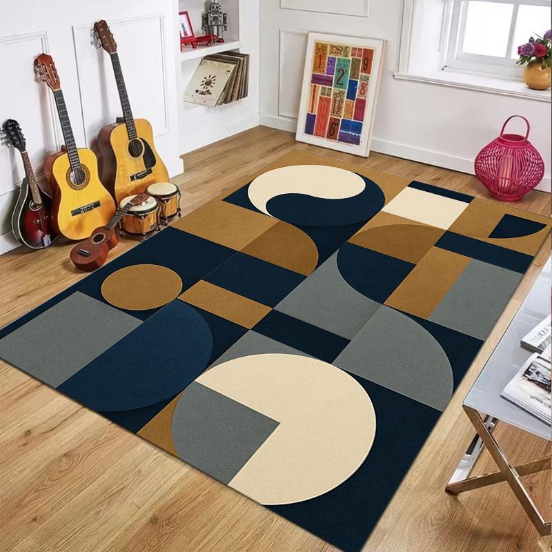 

Retro Geometric Area Rug Non-Slip Washable Floor Mat Vintage Abstract Contemporary Carpet for Living Room Bedroom Nurseries 40x60cm
