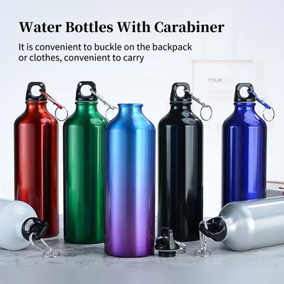 Bouteilles d'eau de 750 ml avec mousqueton Bouteille d'eau portable en aluminium Pichet à eau étanche réutilisable pour
