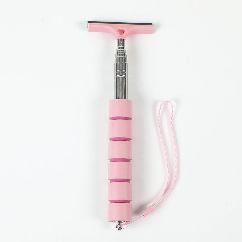 

Telescopic Car Rearview Mirror Wiper Cleaning Tool Auto Glass Scraper with Long Handle for Window Cleaning Pink