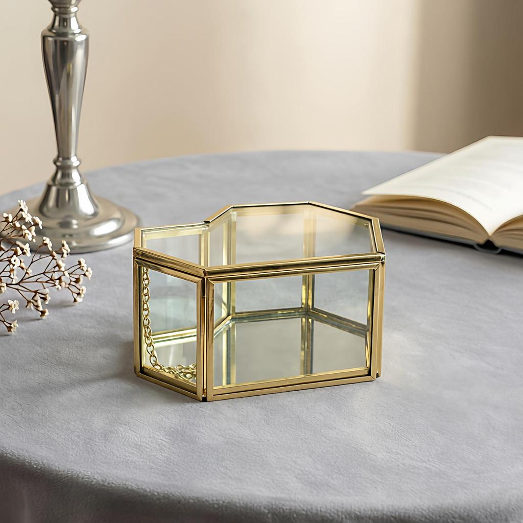 Glass Heart-shaped Jewelry and Cosmetic Storage Box - Perfect for Wedding Proposals or Gifts