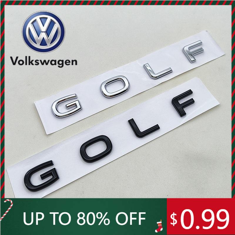 HLSRM1 2026 Hot For VOLKSWAGEN VW New 3D ABS Chrome Black Logo Golf Emblem Letters Badge Car Rear Trunk Sticker For VW Golf MK7 MK7.5 M