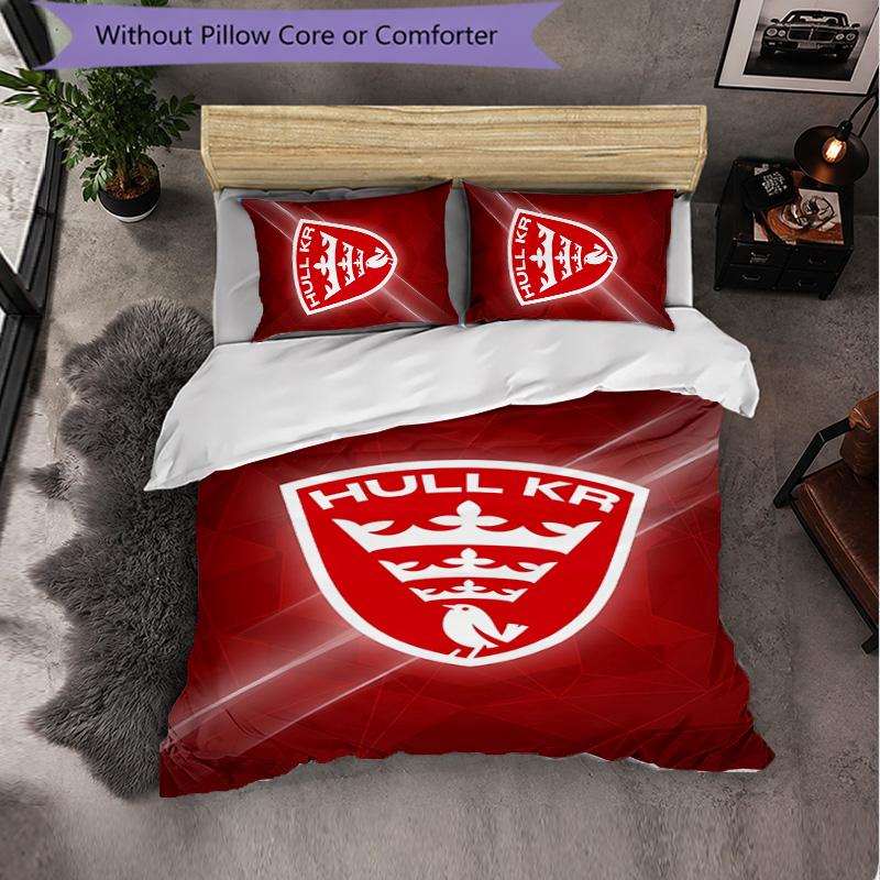 Hull KR Pattern Microfiber 3Pcs Bedding Set Decor Duvet Cover Set For Bedroom Home Use
