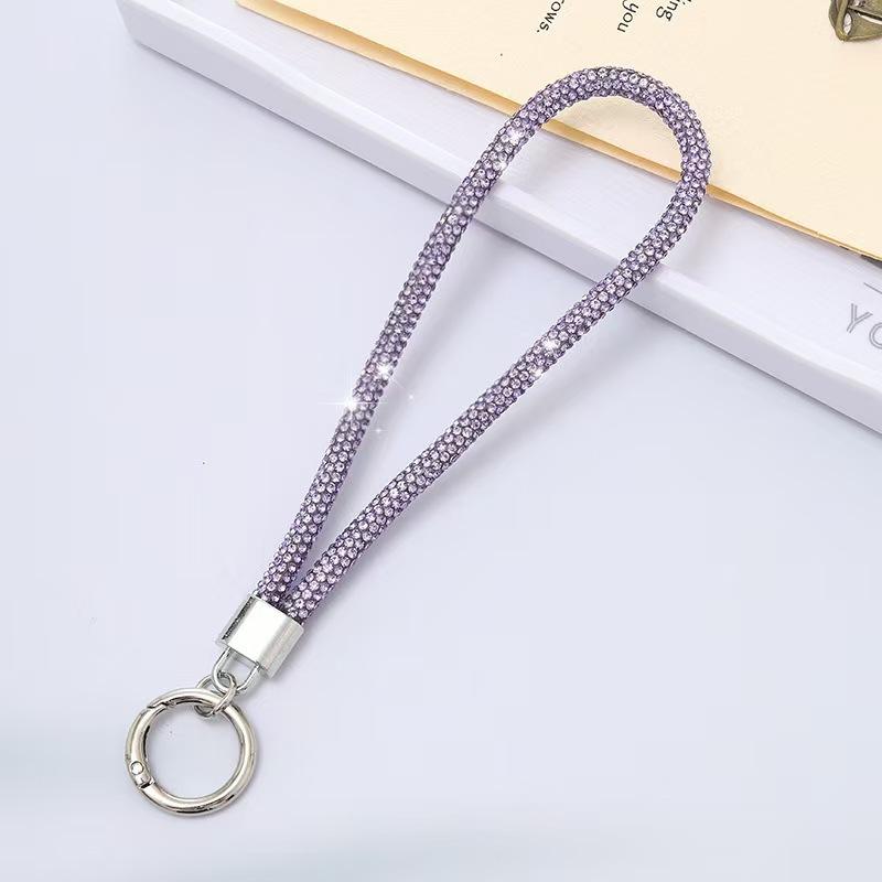 Bling Glitter Keychain Wrist Strap Anti-Lost Soft Phone Lanyard Hanging Cord for Backpack Pendant Outdoor Use