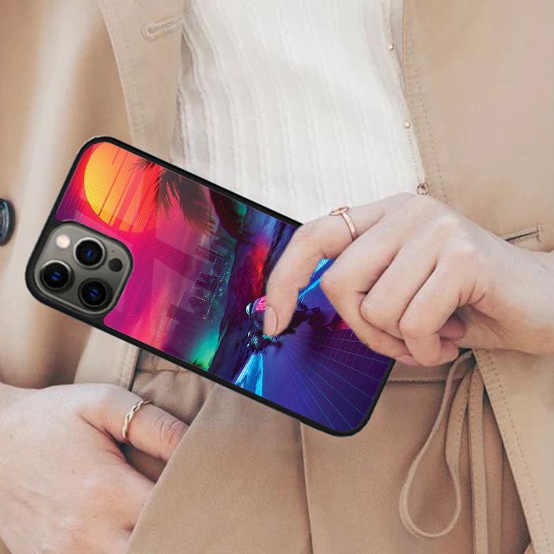 

Road Bike Neon City Retro 1980 Magnetic Phone Case For APPLE iPhone 17 Air 16 14 13 12 Pro Max 15 Plus Wireless MagSafe Cover iPhone 14