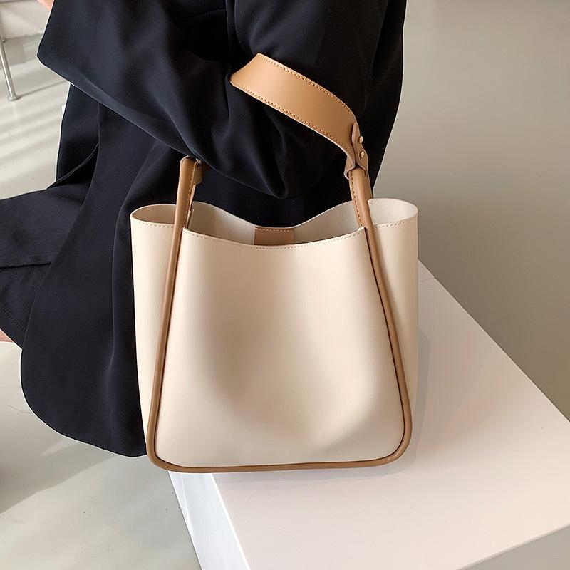Dámská taška v korejském stylu Bucket Bag Jedno rameno Přenosná velkokapacitní taška Mother Bag