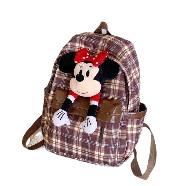 Schoolbag Cute Girl Mickey Backpack Schoolbag Korean Version Minnie Girl Middle and High School Students Large Capacity High Value Backpack