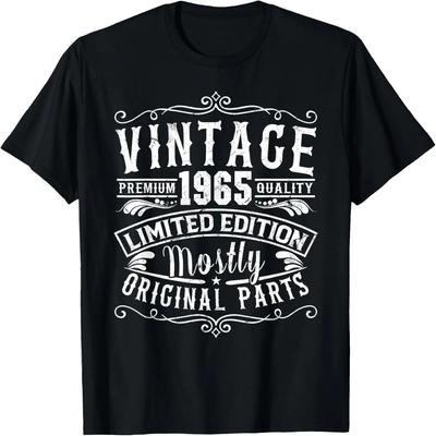 Born In 1965 Vintage Mostly Original Parts Funny Birthday T-Shirt