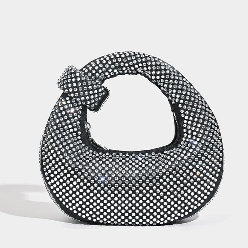 Nische 2024 Volldiamant Knödel Handtasche für Damen: Vielseitige Strass-Socialite-Abendtasche