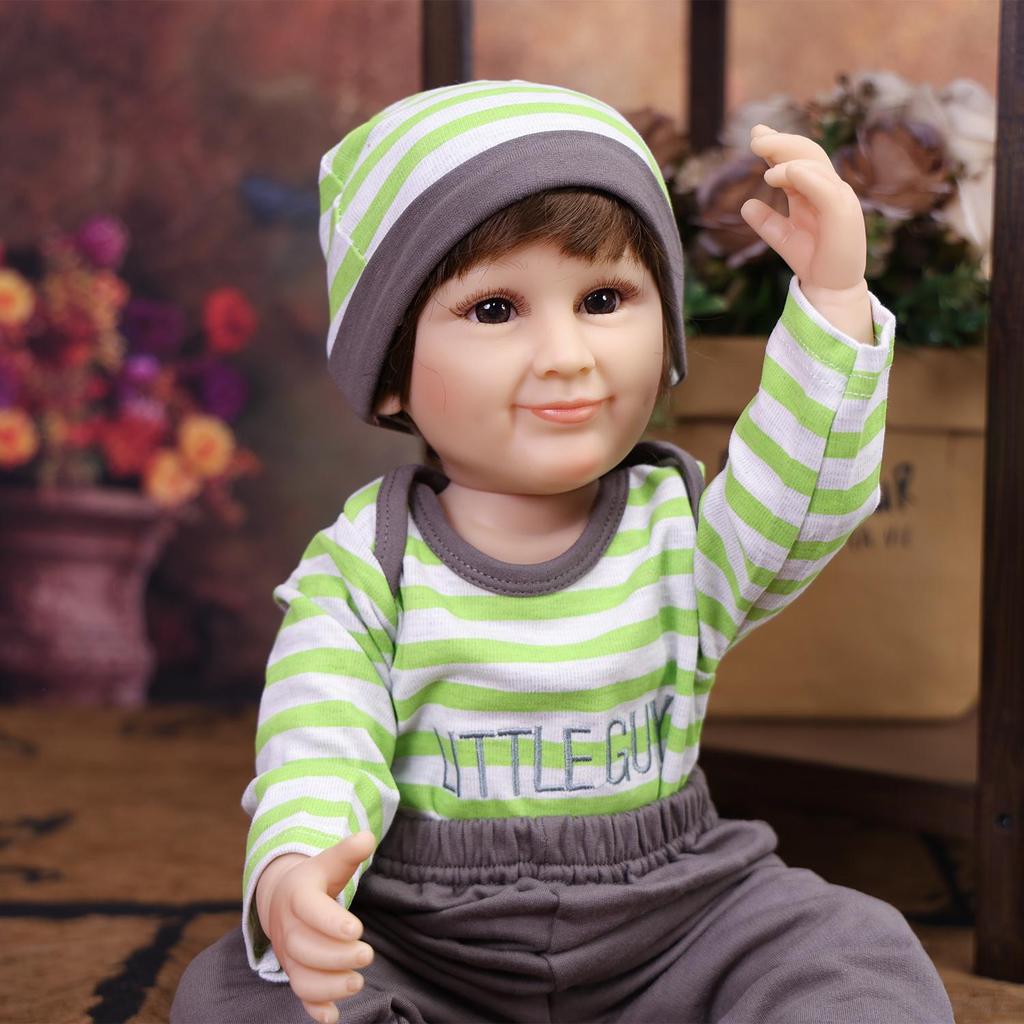 KEIUMI 22 Inch Reborn Baby Doll Full Silicone Vinyl Realistic Skin Newborn Boy Toy Children Birthday Gift